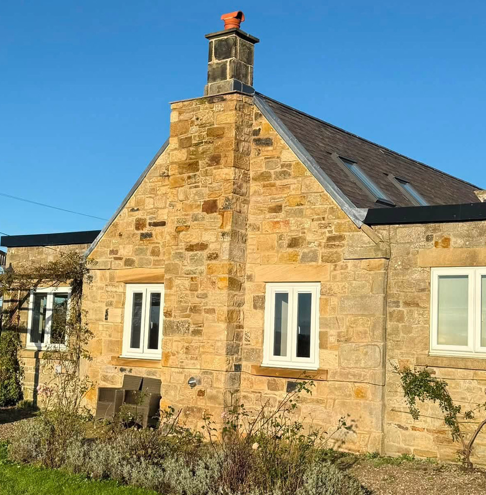 Completed Hartburn stone building project by Northumbrian Builders